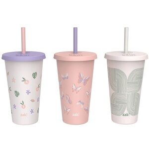 Zak Designs 3pk 25 fl oz Plastic Straw Tumbler Set
New With Tag